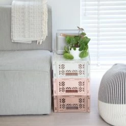 AYKASA Medium Folding Storage Crate: Milk Tea