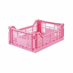 AYKASA Medium Folding Storage Crate: Light Pink