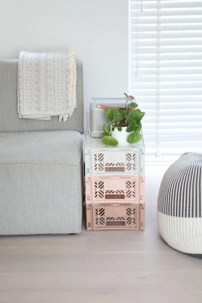 AYKASA Medium Folding Storage Crate: Warm Taupe 6 AYKASA Medium Folding Storage Crate: Warm Taupe