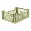 AYKASA Medium Folding Storage Crate: Lime Cream