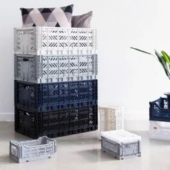 AYKASA Folding Crate Mini Grey