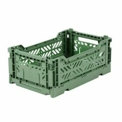 AYKASA Small Folding Storage Crate: Almond Green