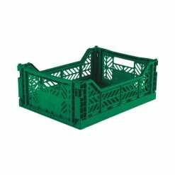 AYKASA Medium Folding Storage Crate: Dark Green