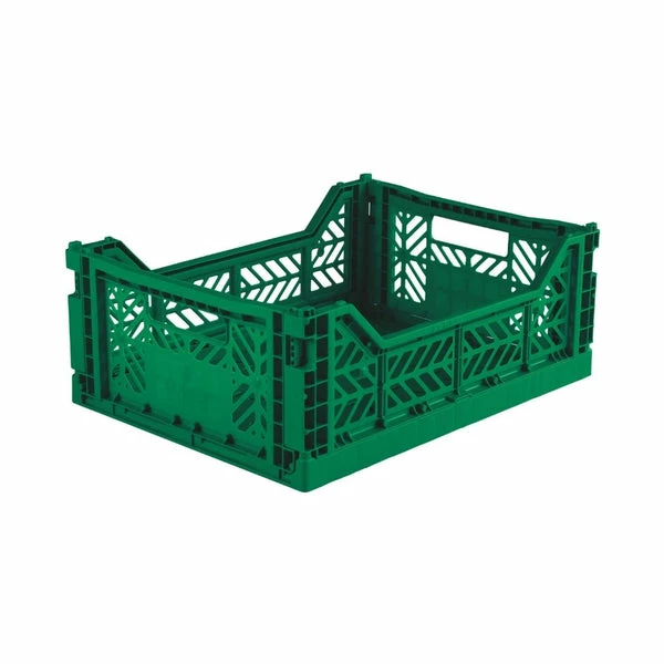 AYKASA Medium Folding Storage Crate: Dark Green 3 AYKASA Medium Folding Storage Crate: Dark Green