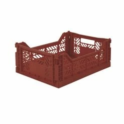 AYKASA Medium Folding Storage Crate: Tile Red