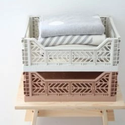 AYKASA Medium Folding Storage Crate: Coconut Milk