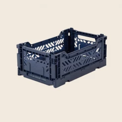 AYKASA Mini Folding Crate | Navy Blue