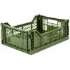 AYKASA - Medium Folding Storage Crate: Khaki