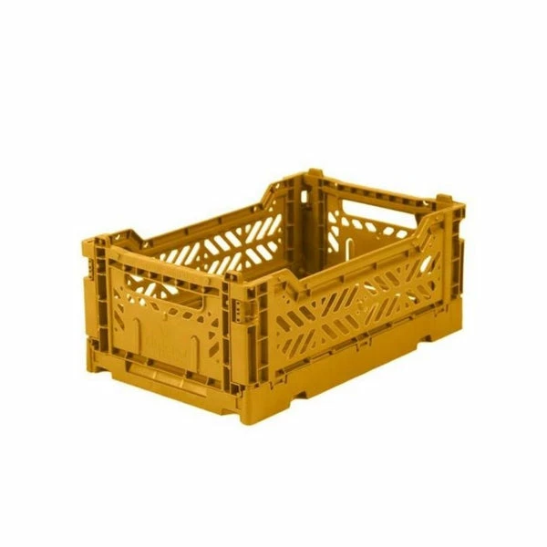 AYKASA Small Folding Storage Crate: Mustard 3 AYKASA Small Folding Storage Crate: Mustard