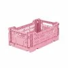 AYKASA Small Folding Storage Crate: Light Pink