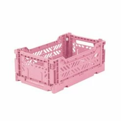 AYKASA Small Folding Storage Crate: Light Pink